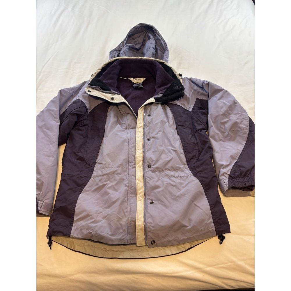 Columbia Interchange 3 In 1 Ski Jacket Womens Small Purple Full Zip Hood